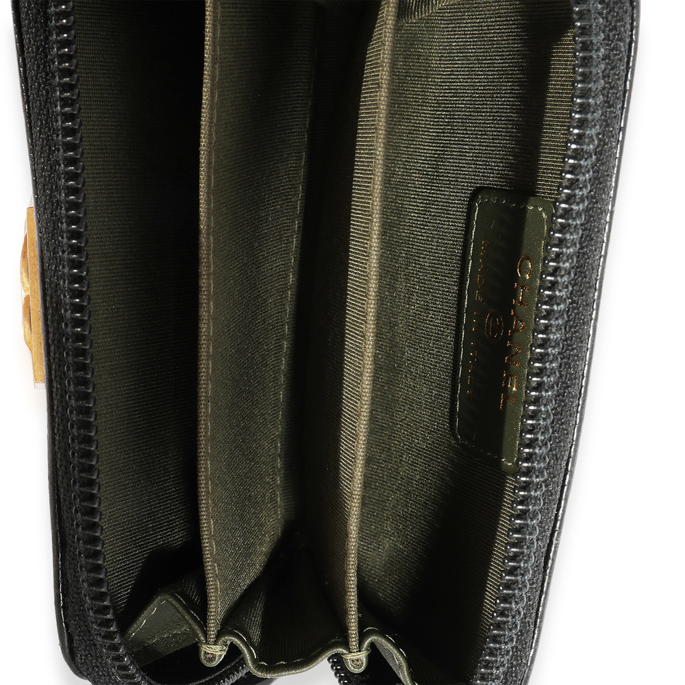 Chanel Black Quilted Caviar Zip-Around Boy Coin Purse - Picture 2 of 7